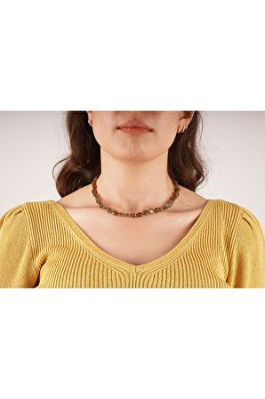 Labrodorit Doğal Taşlı Kolye Amorf Kesim Kırık Taş