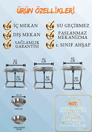 3 Kademeli Yükseklik Ayarlı Evcil Hayvan Mama Standı – Çelik Su ve Mama Kasesi