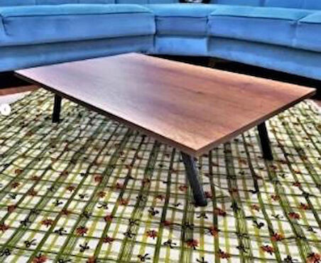 NİFİART Katlanır Yer Sofrası Hamur Açma Sunum Masası Ceviz 60x90 cm