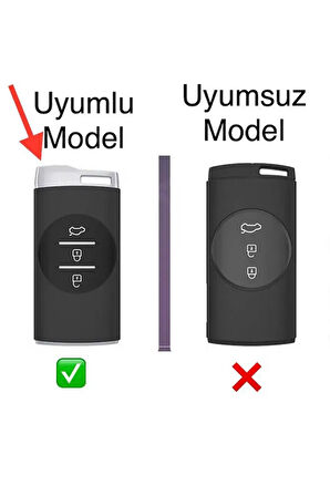 Chery Tiggo 7 Anahatar Koruma Kılıfı Siyah/Krom Lütfen 2.Resime Bakıp Anahtar Teyiti Yapınız