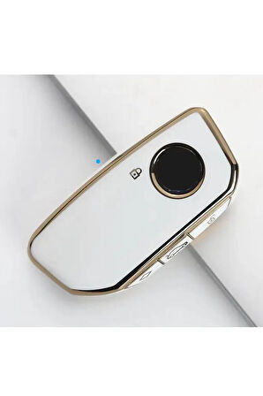 Bmw i7 X7 G07 LCI iX X1 X1 U11 7 Seri G70 G09 XM U06 G81 M3 2023 Anahtar Kılıfı Beyaz-Gold