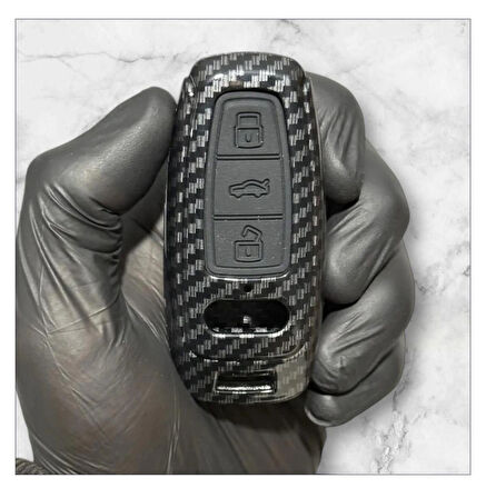 Audi A6 A7 A8 E-tron Q8 Q5 C8 A3 D5 Karbon Anahtar Kılıfı Anahtarsız Çalıştırma 2.Resime Bakınız