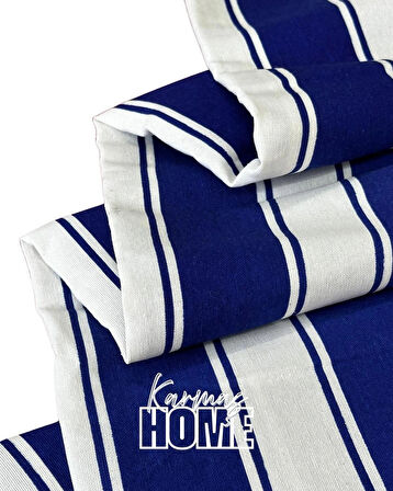 Balkon Perdesi Branda Kumaşı-Yağmur Geçirmez-Kalın-Bağcıklı-Düğmeli (Mavi/Beyaz)