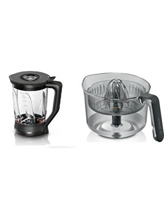 Bosch Mums 6 Serisi Uyumlu Narenciye Sıkacağı ve Cam Blender Aparatı 2li Set
