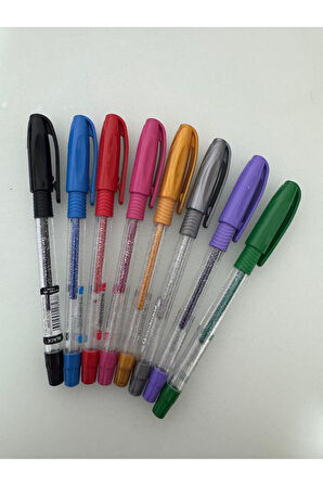 Jel Kalem Jely 1.0 MM Glıtter Simli 8li Karışık Renkler