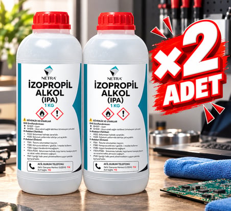 Saf İpa %99.9 İzopropil Alkol Yüzey Temizleyici 1 Litre , Ekran Temizleme , Dezenfektan , Cam Lekesi Çıkarma ,Elektronik Temizleme 1 Litre 2 Adet 