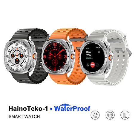 Haino Teko Germany 1 Waterproof Watch 10 Serisi Amoled Ekran Su Geçirmez 3 Kordonlu Akıllı Saat