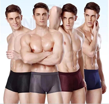  Dikişsiz Buz Ipek Ter Uzaklaştıran Spor Sürdürülebilir Özel Erkek Iç Giyim 4 Parça 1001 Boxer