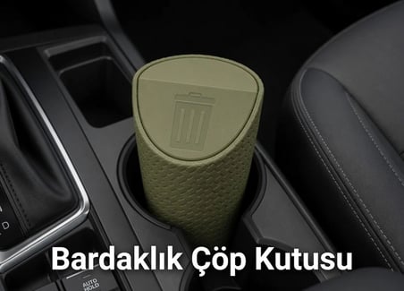 Bardaklık Çöp Kutusu - Araç İçi Mini Çöp Kutusu