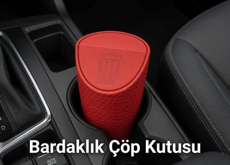 Bardaklık Çöp Kutusu - Araç İçi Mini Çöp Kutusu