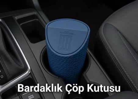 Bardaklık Çöp Kutusu - Araç İçi Mini Çöp Kutusu