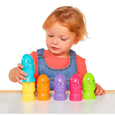 TOMY TOOMİES 73565 SAKLAMBAÇLI YUMURTA KULE SETİ HİDE SQUEAK EGG STACKERS 6-36M+
