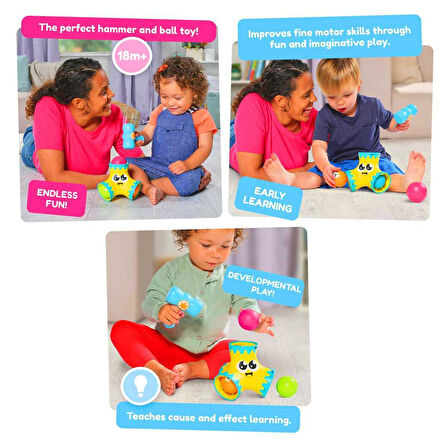 TOMY TOOMİES 73668 TAK TAK FIRLAT TOPLAR BASH POP 18M+