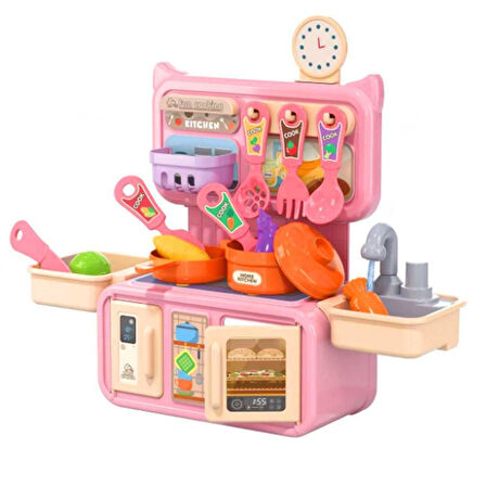 KAYYUM MİNİ MUTFAK SETİ SULU MUSLUKLU 2560 PEMBE 3+