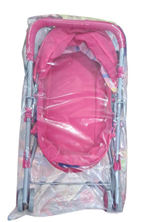 SEÇTİM ALDIM VARDEM BEBEK ARABASI BEŞİKLİ FL6068-F METAL KATLANABİLİR PUSET PEMBE KALPLİ 4 TEKER 3+