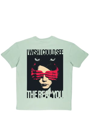 Lenithra Real You Sırt Baskılı Unisex Oversize T-shirt Gri / XL
