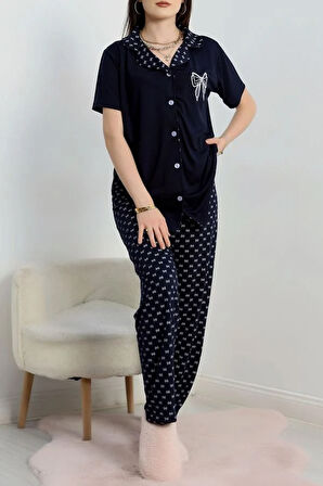 SeKa Baskılı Düğmeli Pijama Takım Lacifiyonk - 50776.1773.