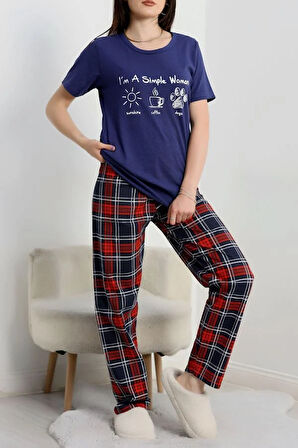 SeKa Süprem Baskılı Pijama Takım Lacikırmızı - 50774.1773.