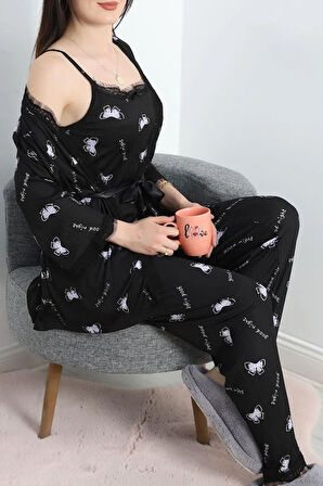 SeKa Pegasus Üçlü Pijama Takımı Lilafiyonk - 66666.1287.