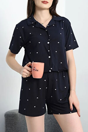 SeKa Milan Kumaş Şortlu Düğmeli Pijama Takımı Küçükkalp - 277.1287.