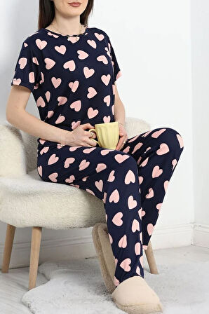 SeKa Milan Kumaş Alt Üst Aynı Pijama Takımı Lacipudra - 50607.1048.