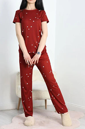 SeKa Alt Üst Aynı Pegasus Pijama Takımı Bordoyıldızlı - 50419.1048.