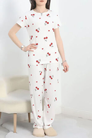 SeKa Alt Üst Aynı Pegasus Pijama Takımı Beyazkiraz - 50419.1048.