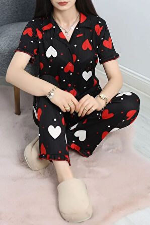 SeKa Pegasus Fırfırlı Düğmeli Pijama Takımı Kırmızıbenek - 671.1287.