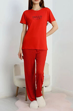 SeKa Poliviskon Pijama Takım Kırmızı - 50779.1773.