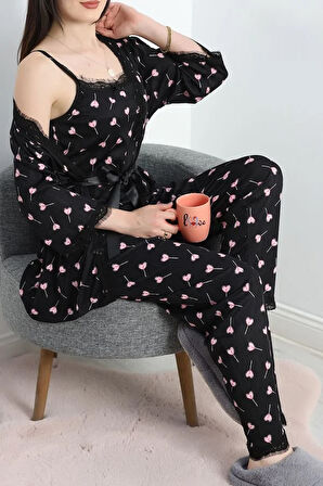 SeKa Pegasus Üçlü Pijama Takımı Pembeşeker - 66666.1287.