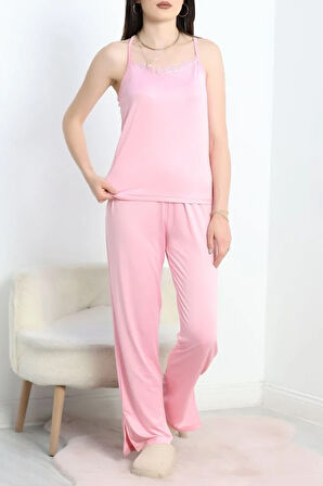 SeKa Milan İp Askılı Pijama Takım Pembe - 70179.1857.