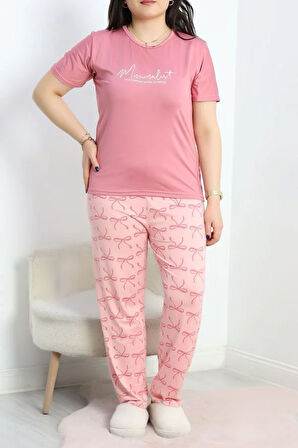 SeKa Milan Battal Pijama Takımı Gülkurusu - 50675.1285.