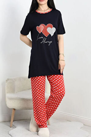 SeKa Ringviskon Pijama Takımı Lacikırmızı - 50632.1931.