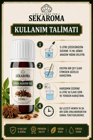 Göbek Anason Yağı 15 ML (5 Litreye Uyumlu)