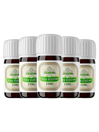 5 Adet Tekirdağ Yaş Üzüm Aroması 15 ML(5 LİTREYE UYUMLU) 5x15ML