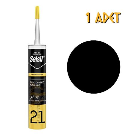 Selsil Silikonize Mastik SİYAH 500 gr. - 1 Adet