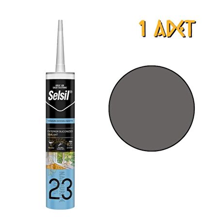 Selsil Yağmura Dayanıklı Silikonize Mastik ANTRASİT 485 gr. - 1 Adet