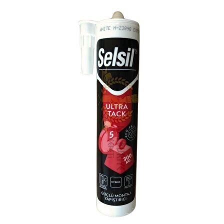 Selsil Ultra Tack Güçlü Korniş Yapıştırıcı BEYAZ 290 ml. - 5 Adet
