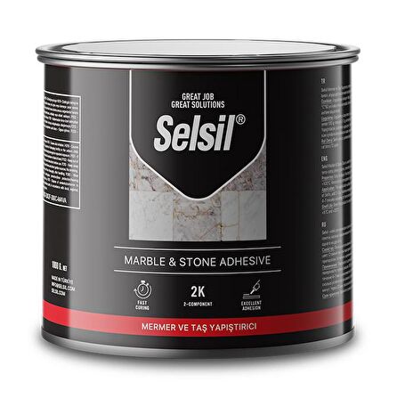 Selsil Çift Komponentli Mermer Granit ve Taş Yapıştırıcı 250 gr.