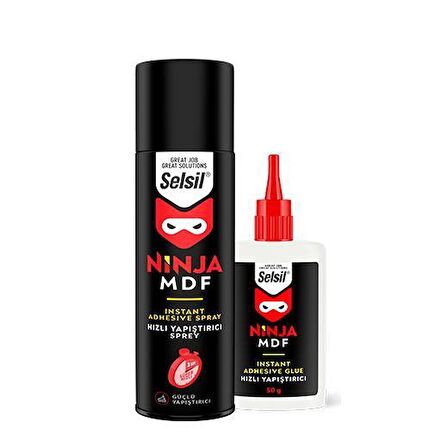 Selsil Çift Komponentli MDF Hızlı Yapıştırıcı Sprey 200 ml.