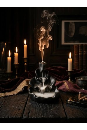 Zen Mistik Duman Şelalesi Tütsülük | Dağ Tasarımlı Geri Akışlı Buhurdanlık | Meditasyon Yoga Hediye