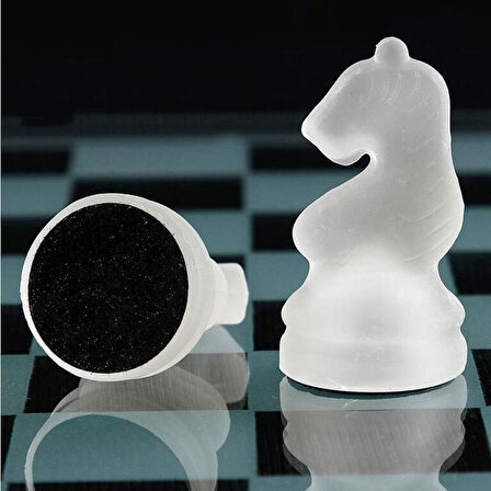 Senon Glass Chess Cam Satranç Takımı Kullanışlı Dekoratif Şık Hediyelik 20x20 cm