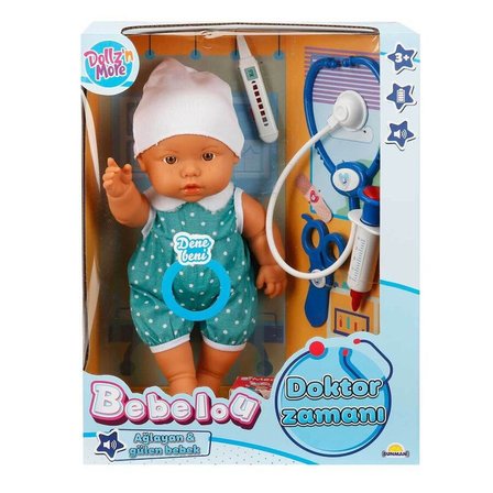 Bebelou Doktor Zamanı Sesli Bebek Seti 35 cm