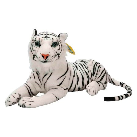 Peluş Beyaz Kaplan Yatan 60 Cm
