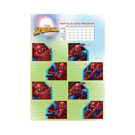 Spiderman 3'Lü Ders Programlı Etiket