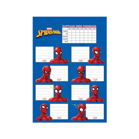 Spiderman 3'Lü Ders Programlı Etiket