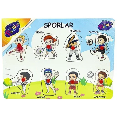 Ahşap Tutmalı Spor Puzzle