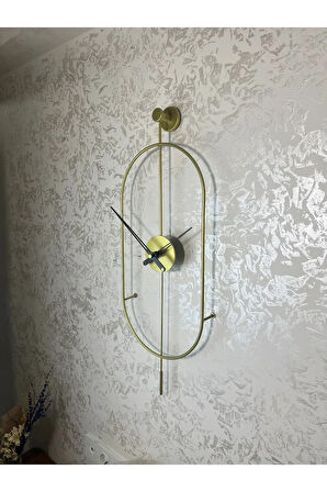 Gold Serenity Büyük Boy ( 30x80cm )-modern Dekoratif Metal Duvar Saati