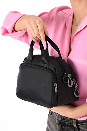 Sanmorris Suya Dayanıklı Ultra Hafif Paraşüt Kumaş 4 Gözlü Kadın El ve Omuz Çantası