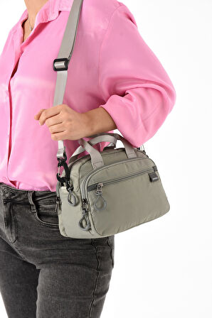 Sanmorris Suya Dayanıklı Ultra Hafif Paraşüt Kumaş 4 Gözlü Kadın El ve Omuz Çantası